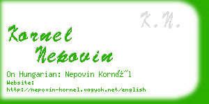 kornel nepovin business card